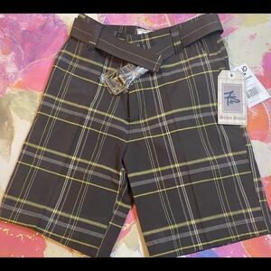 Seven Souls Plaid Boys Shorts Color: Slate Black